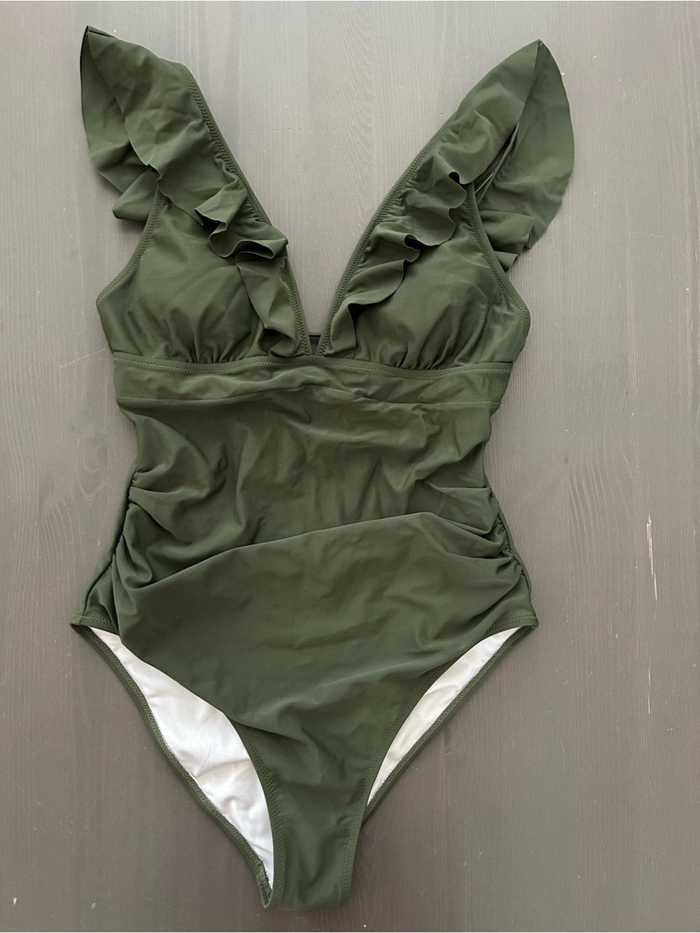Cupshe Olive Green Ruffle One-Piece Swimsuit